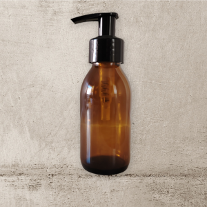 Amber Glass Bottle with Pump Closure